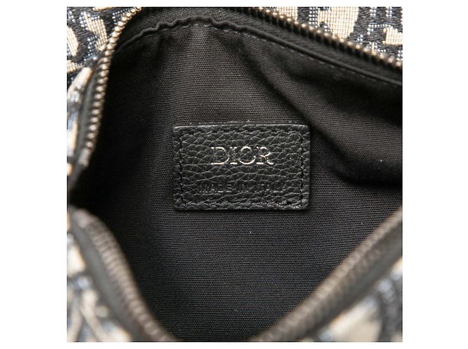 Borsa a tracolla Saddle Dior Oblique Christian Dior Nero Beige - vista 5