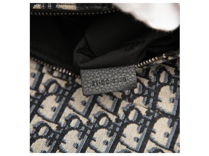 Borsa a tracolla Saddle Dior Oblique Christian Dior Nero Beige - vista 6