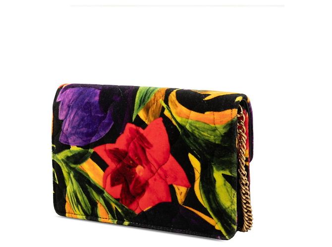 Borsa a tracolla matelassé con catena Balenciaga Logo Flower Nero Multicolore - vista 2