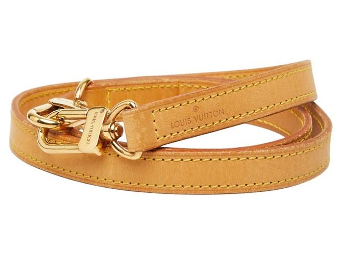 Tracolla in pelle beige e oro Louis Vuitton D'oro - vista 2