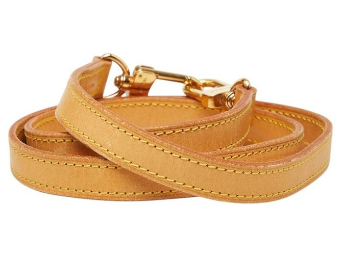 Tracolla in pelle beige e oro Louis Vuitton D'oro - vista 3