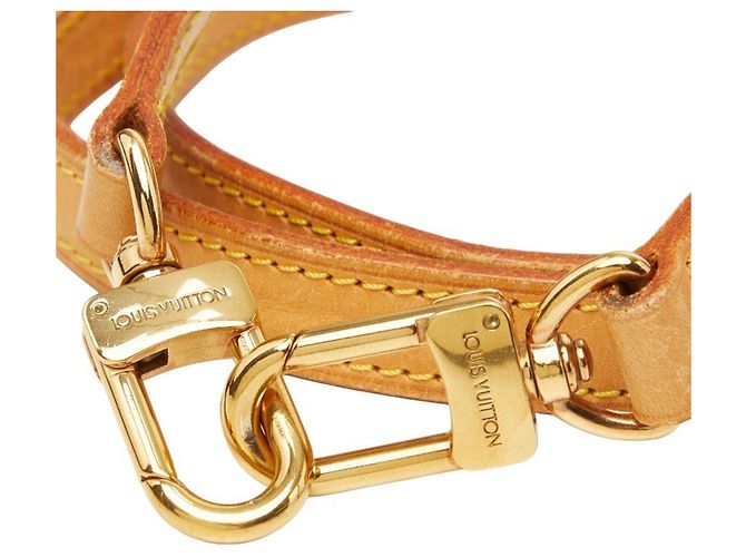Tracolla in pelle beige e oro Louis Vuitton D'oro - vista 4
