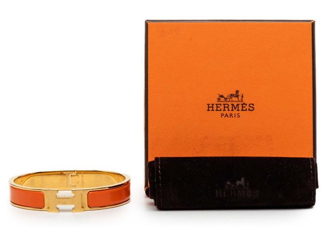 Hermès Bracciale Hermes Click H GM in smalto D'oro - vista 6