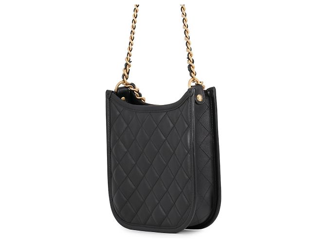Timeless Borsa a tracolla Chanel Matelassé in pelle d'agnello nera Nero - vista 2