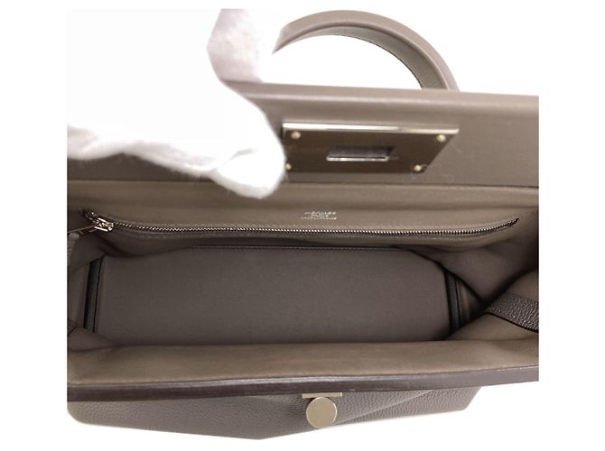 Hermès Borsa Hermes Etain in pelle Togo Grigio - vista 5