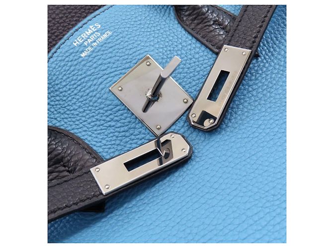 Hermès Borsa Hermes Haut à Courroies 36 Nero Blu Blu navy - vista 14