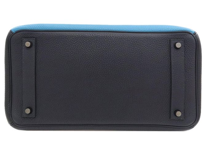 Hermès Borsa Hermes Haut à Courroies 36 Nero Blu Blu navy - vista 4