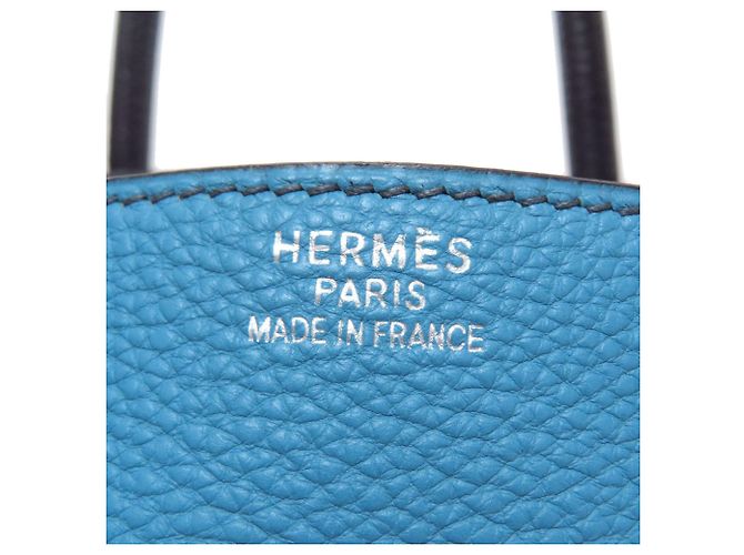 Hermès Borsa Hermes Haut à Courroies 36 Nero Blu Blu navy - vista 6