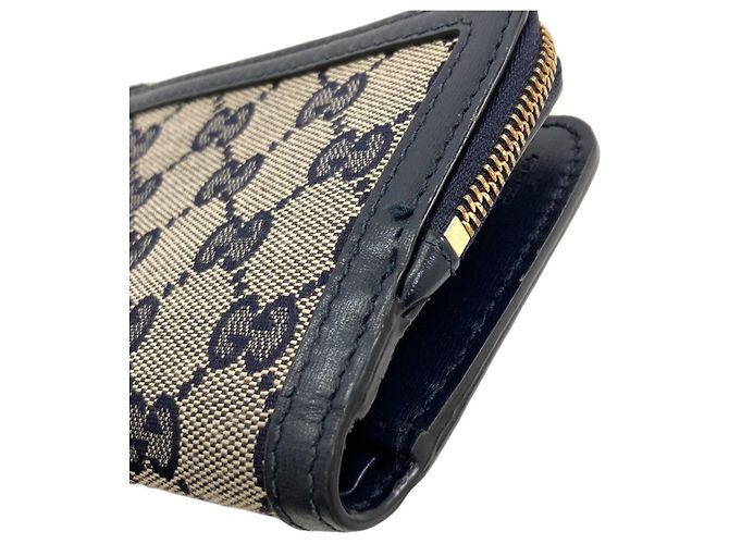 Portafoglio bi-fold Gucci in canvas Navy Blu navy - vista 10