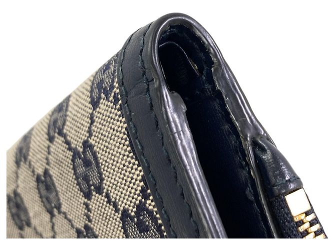 Portafoglio bi-fold Gucci in canvas Navy Blu navy - vista 11