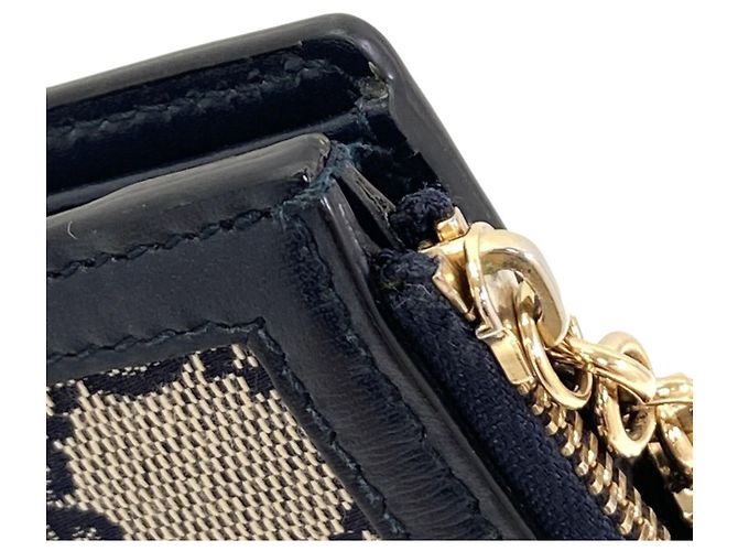 Portafoglio bi-fold Gucci in canvas Navy Blu navy - vista 12