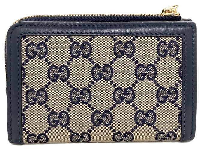Portafoglio bi-fold Gucci in canvas Navy Blu navy - vista 2