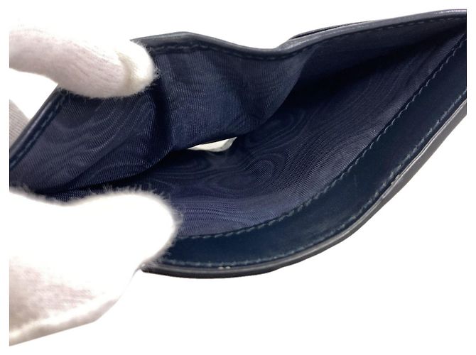 Portafoglio bi-fold Gucci in canvas Navy Blu navy - vista 6