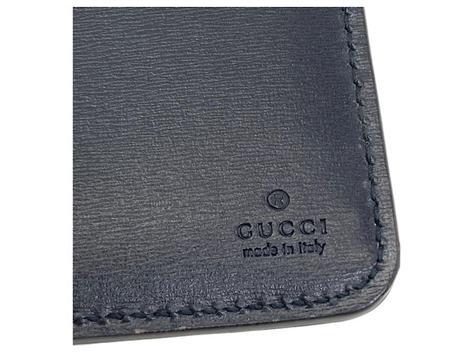 Portafoglio bi-fold Gucci in canvas Navy Blu navy - vista 7