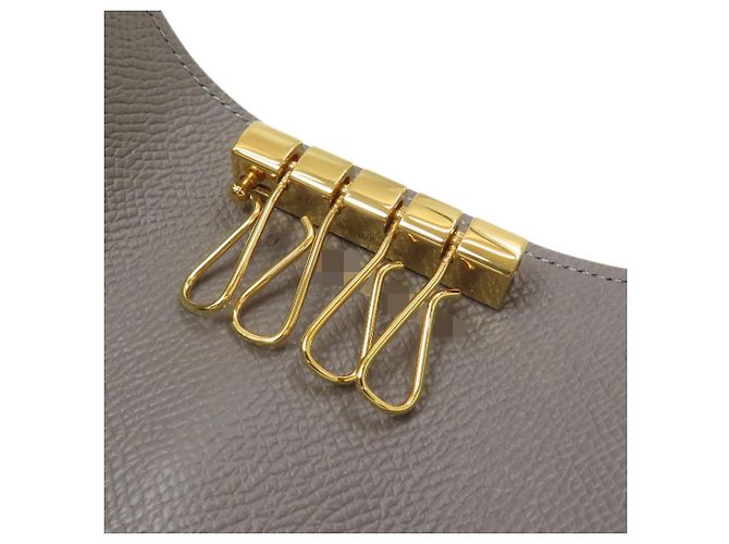 Hermès Hermes Bearn Schlüsseletui aus grauem Epsom-Leder Braun - Ansicht 7