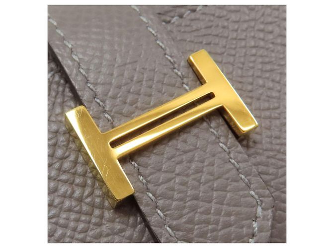Hermès Hermes Bearn Schlüsseletui aus grauem Epsom-Leder Braun - Ansicht 8