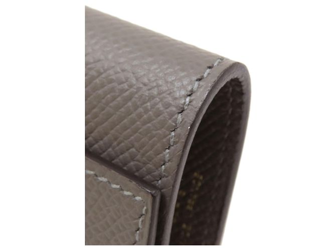 Hermès Hermes Bearn Schlüsseletui aus grauem Epsom-Leder Braun - Ansicht 9