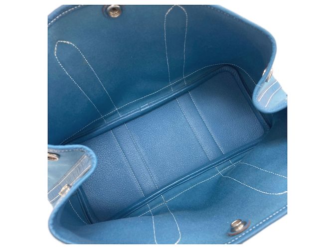 Hermès Hermes Garden Party TPM Handtasche Blau - Ansicht 5