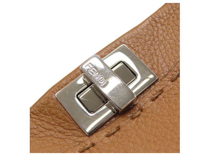 Borsa 2-Way Fendi Peekaboo Mini Selleria Marrone - vista 13