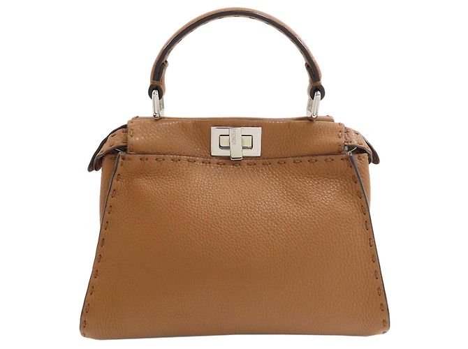 Borsa 2-Way Fendi Peekaboo Mini Selleria Marrone - vista 2
