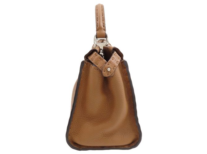 Borsa 2-Way Fendi Peekaboo Mini Selleria Marrone - vista 3