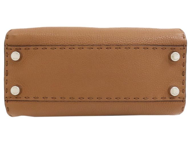 Borsa 2-Way Fendi Peekaboo Mini Selleria Marrone - vista 4