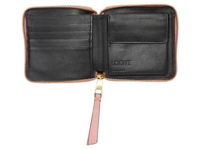 Cartera bi-fold con cremallera redonda Loewe Anagram Puzzle Rosa - vista 6