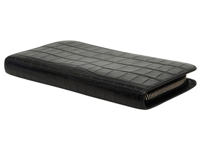 Saint Laurent Langbeutel mit geprägtem Logo Schwarz - Ansicht 4