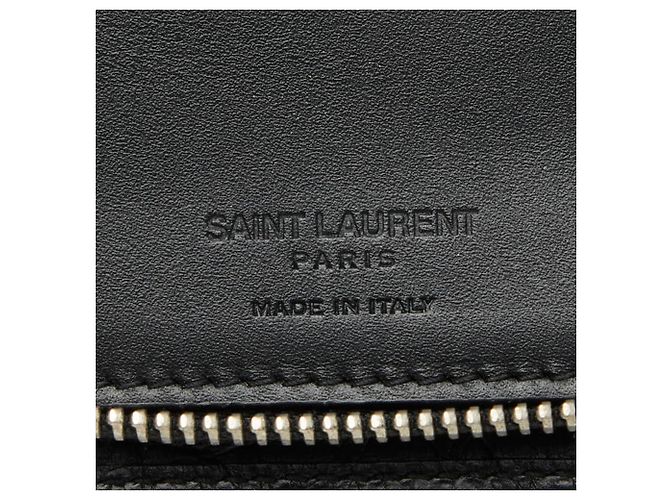 Saint Laurent Langbeutel mit geprägtem Logo Schwarz - Ansicht 8