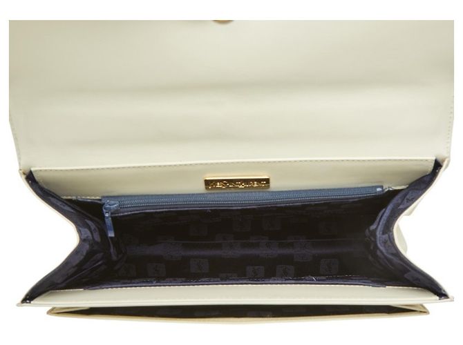 Borsa a mano in pelle bianca Saint Laurent Bianco - vista 14