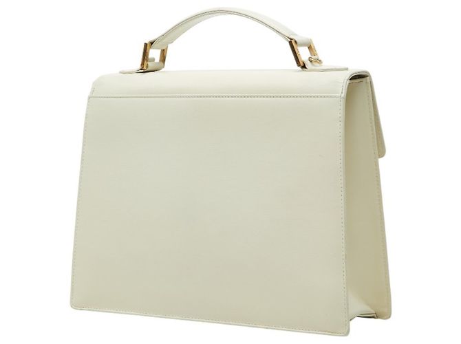Borsa a mano in pelle bianca Saint Laurent Bianco - vista 2