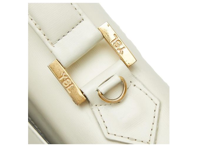 Borsa a mano in pelle bianca Saint Laurent Bianco - vista 7