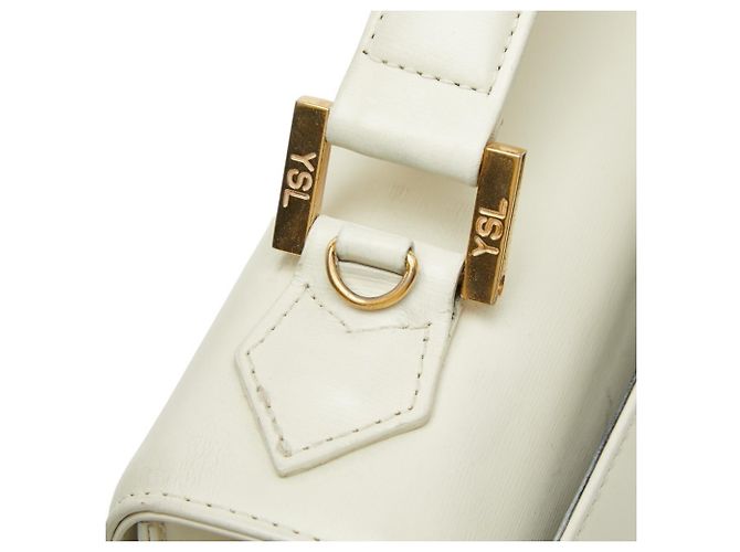 Borsa a mano in pelle bianca Saint Laurent Bianco - vista 8