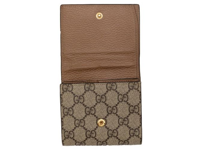 Cartera bi-fold Gucci GG Supreme Beige - vista 4