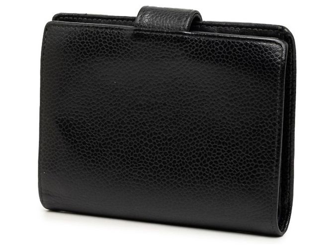 Cartera bi-fold Chanel de piel caviar negra Negro - vista 2