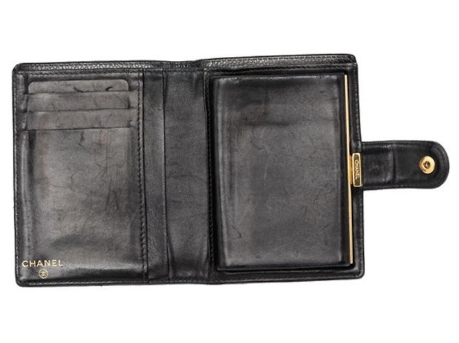 Cartera bi-fold Chanel de piel caviar negra Negro - vista 4