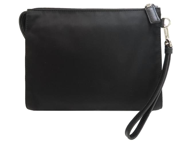 Pochette Prada in nylon nero - vista 2