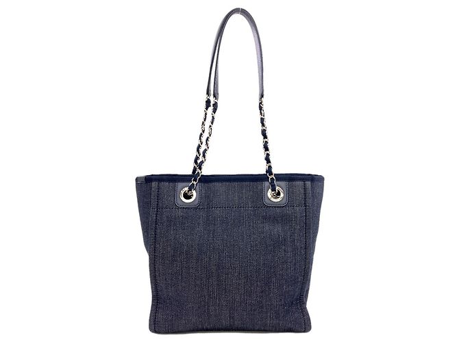 Borsa Tote Chanel A66939 Deauville PM Blu navy - vista 2
