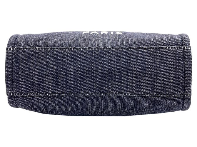 Borsa Tote Chanel A66939 Deauville PM Blu navy - vista 4