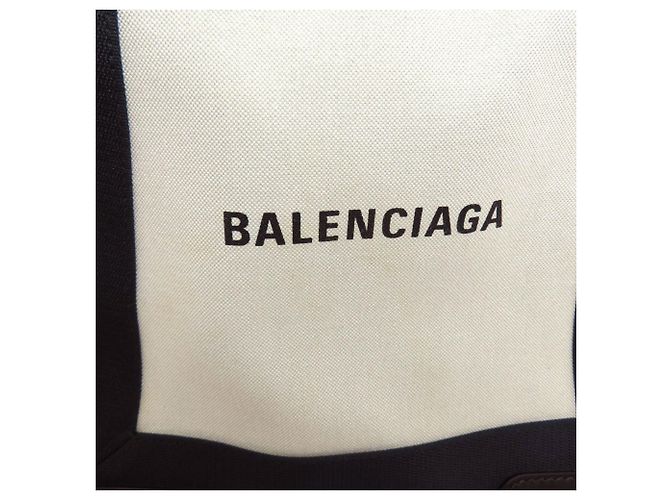 Everyday Borsa Balenciaga Cabas Navy Nero Bianco - vista 8