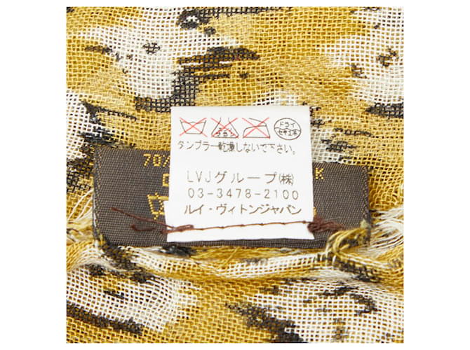 Sciarpa Stole Louis Vuitton Monogram Etol Leopard Marrone - vista 7