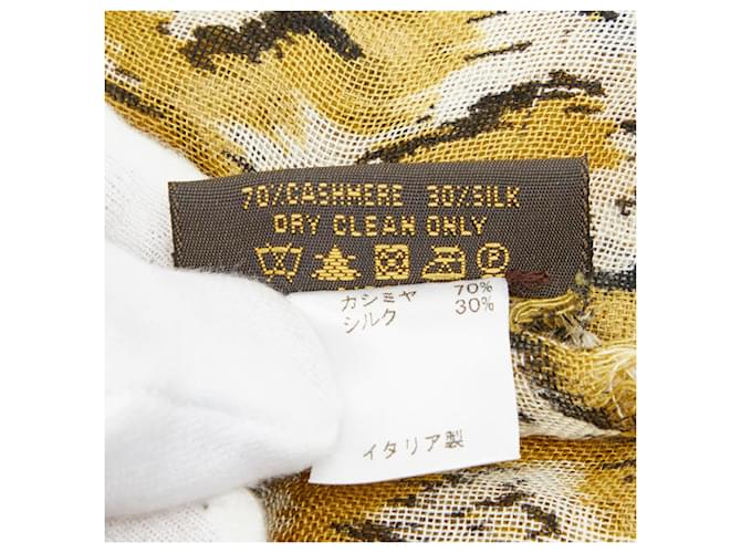 Sciarpa Stole Louis Vuitton Monogram Etol Leopard Marrone - vista 8