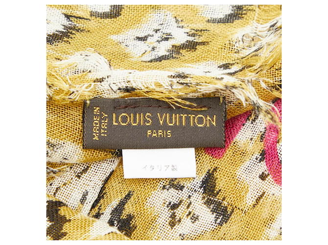 Sciarpa Stole Louis Vuitton Monogram Etol Leopard Marrone - vista 9