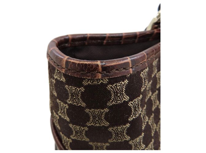 Céline Celine Boogie Bag - Borsa in tela e pelle Marrone - vista 12