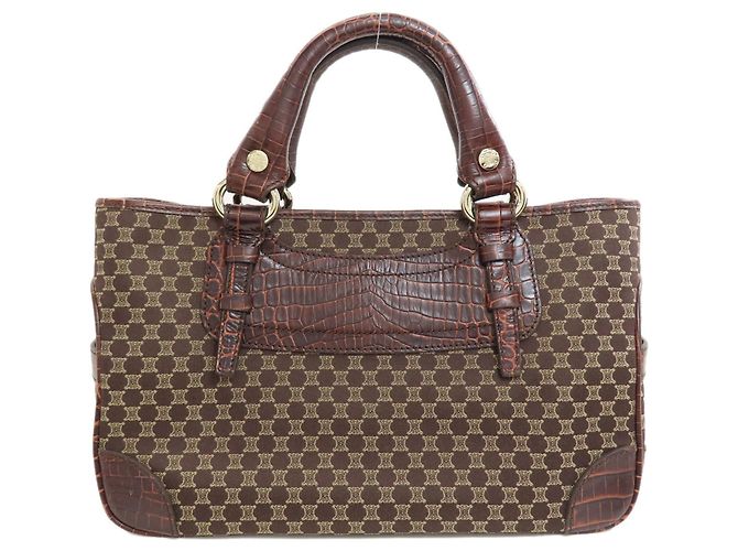 Céline Celine Boogie Bag - Borsa in tela e pelle Marrone - vista 2