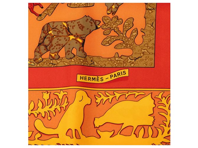 Silk In Hermès Hermes Carre 90 Early America Tuch Braun Mehrfarben - Ansicht 6