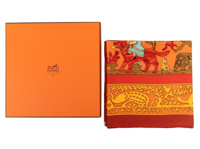 Silk In Hermès Hermes Carre 90 Early America Tuch Braun Mehrfarben - Ansicht 8