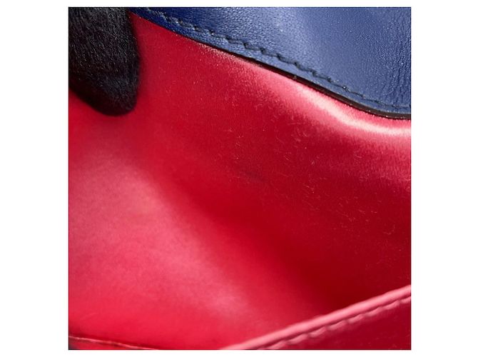Borsa a tracolla Gucci GG Marmont Small in denim con catena Blu - vista 12