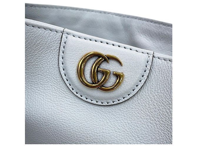 Borsa a mano piccola in pelle Gucci Diana Bamboo Blu chiaro - vista 12