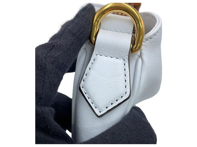 Borsa a mano piccola in pelle Gucci Diana Bamboo Blu chiaro - vista 8